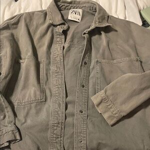 Zara Men's Light Gray Shirt Jacket